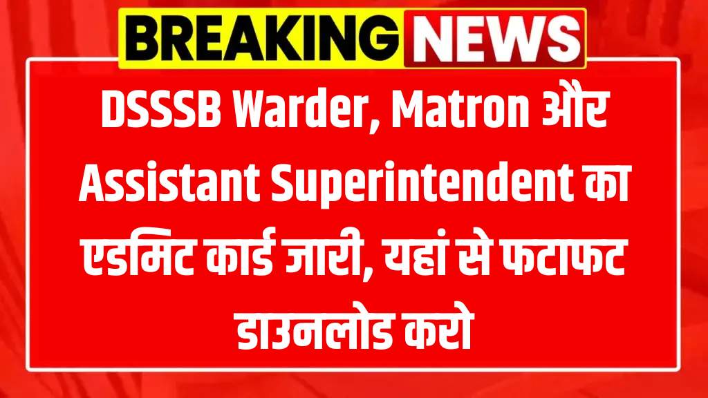 DSSSB Exam Schedule 2025