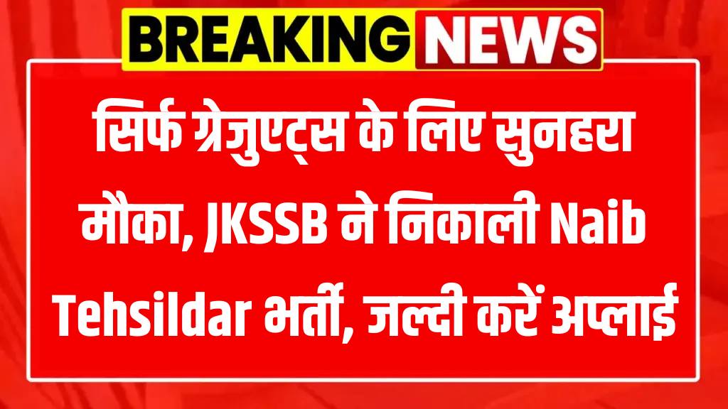 JKSSB Naib Tehsildar Recruitment 2025